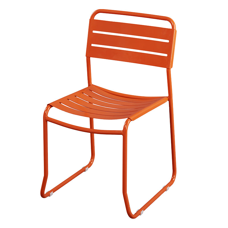 Glam Style Metal Side Chair Ladder Back Dining Chair for Patio