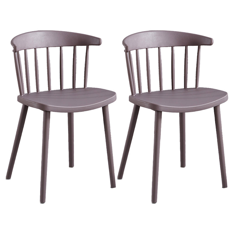 Plastic Scandinavian Armless Chair Windsor Back Indoor-Outdoor Chair