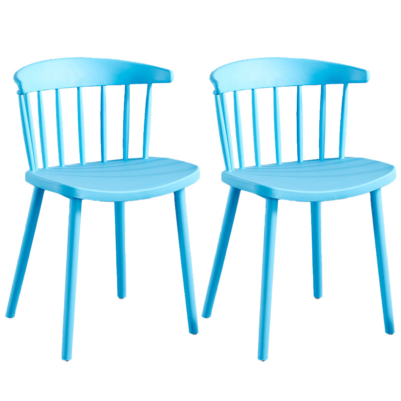 Plastic Scandinavian Armless Chair Windsor Back Indoor-Outdoor Chair