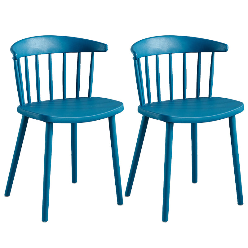 Plastic Scandinavian Armless Chair Windsor Back Indoor-Outdoor Chair