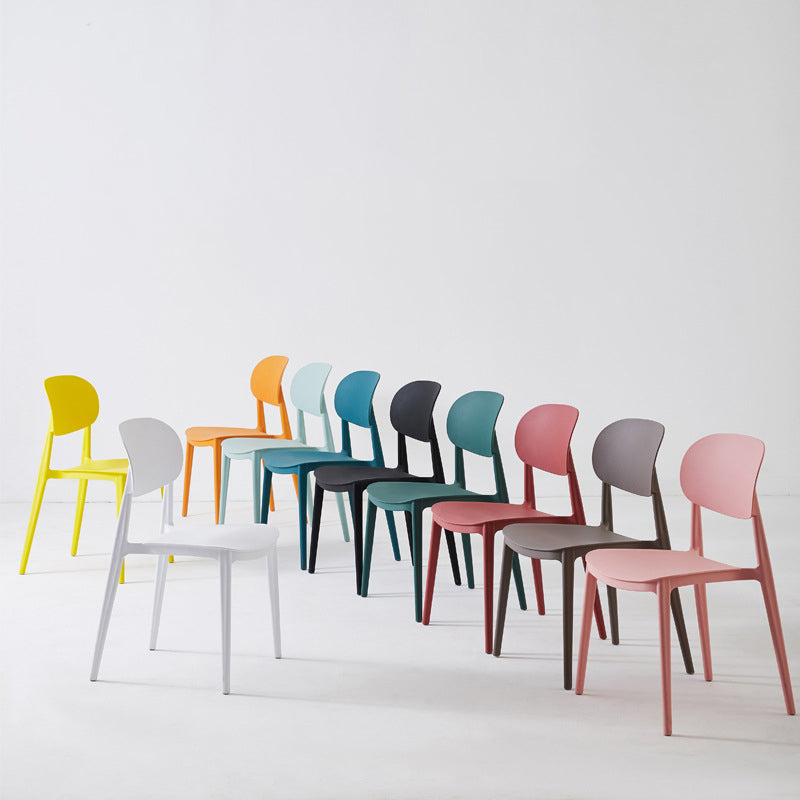Plastic Scandinavian Armless Chair Open Back Indoor-Outdoor Chair