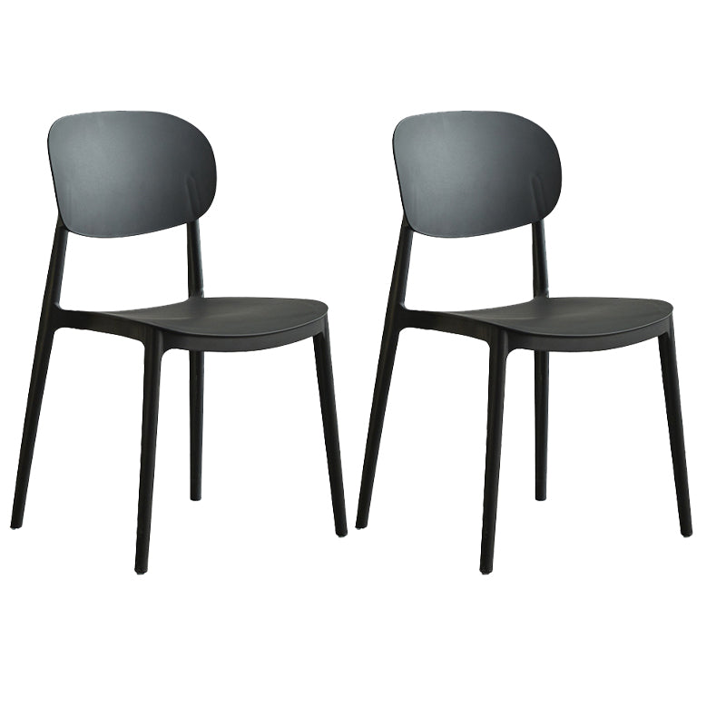 Plastic Scandinavian Armless Chair Open Back Indoor-Outdoor Chair