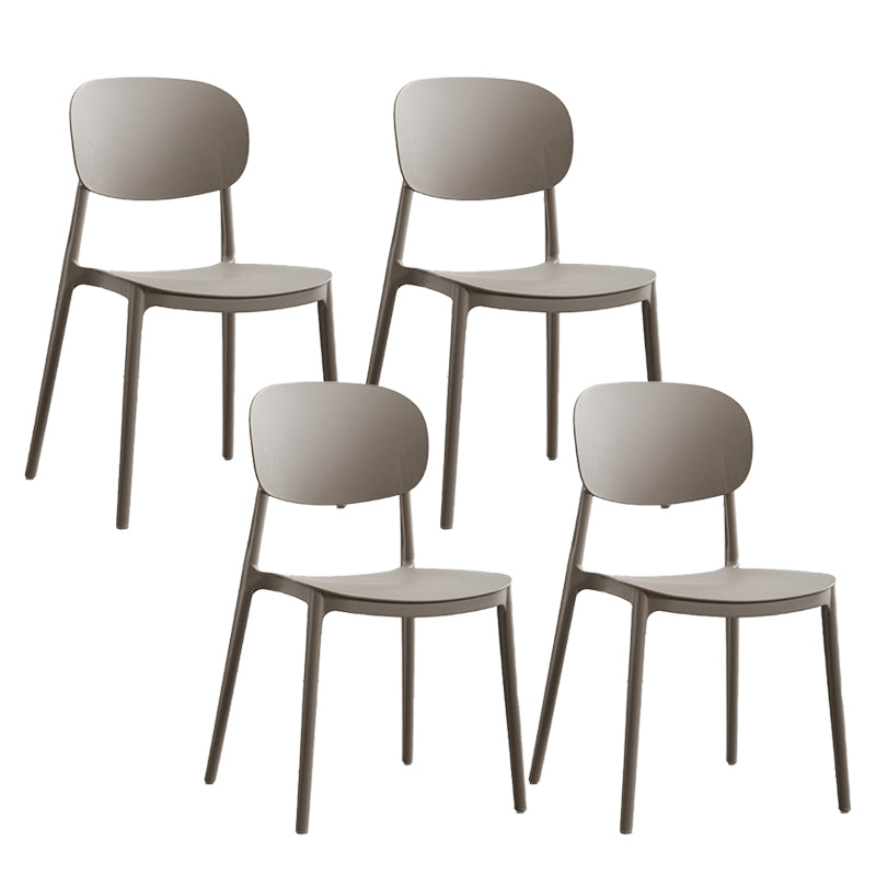 Plastic Scandinavian Armless Chair Open Back Indoor-Outdoor Chair