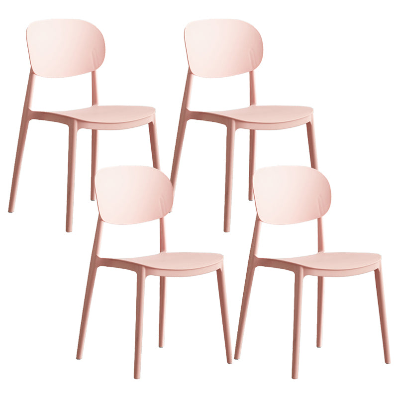 Plastic Scandinavian Armless Chair Open Back Indoor-Outdoor Chair