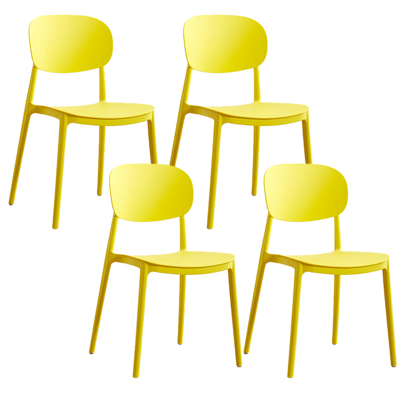 Plastic Scandinavian Armless Chair Open Back Indoor-Outdoor Chair