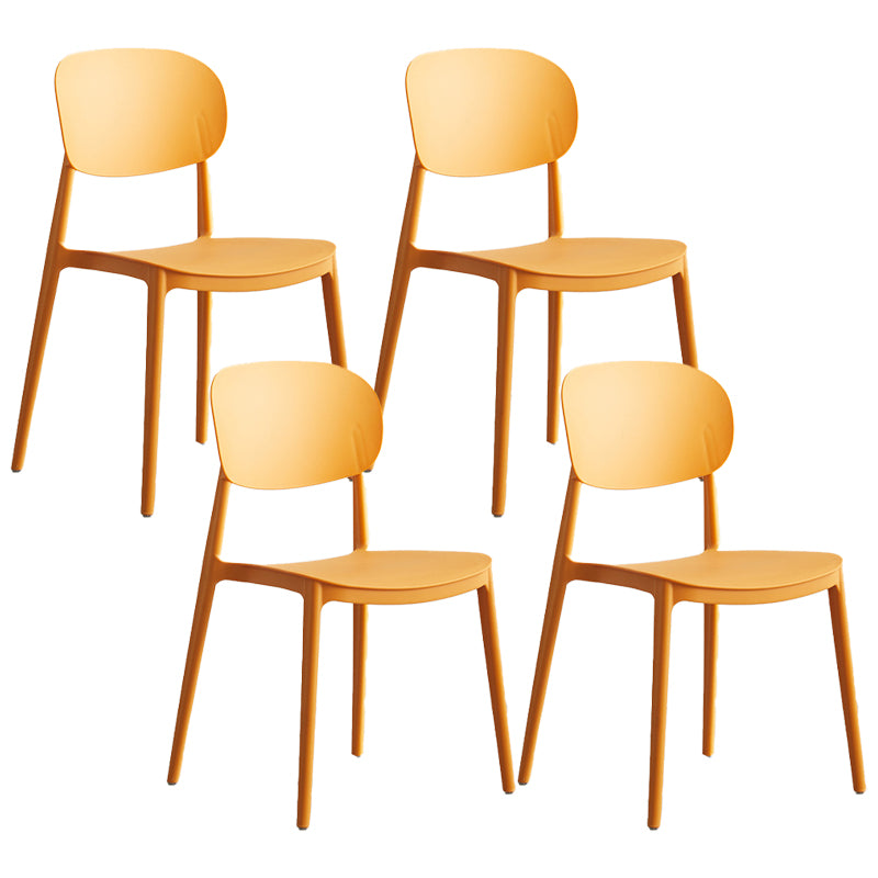 Plastic Scandinavian Armless Chair Open Back Indoor-Outdoor Chair