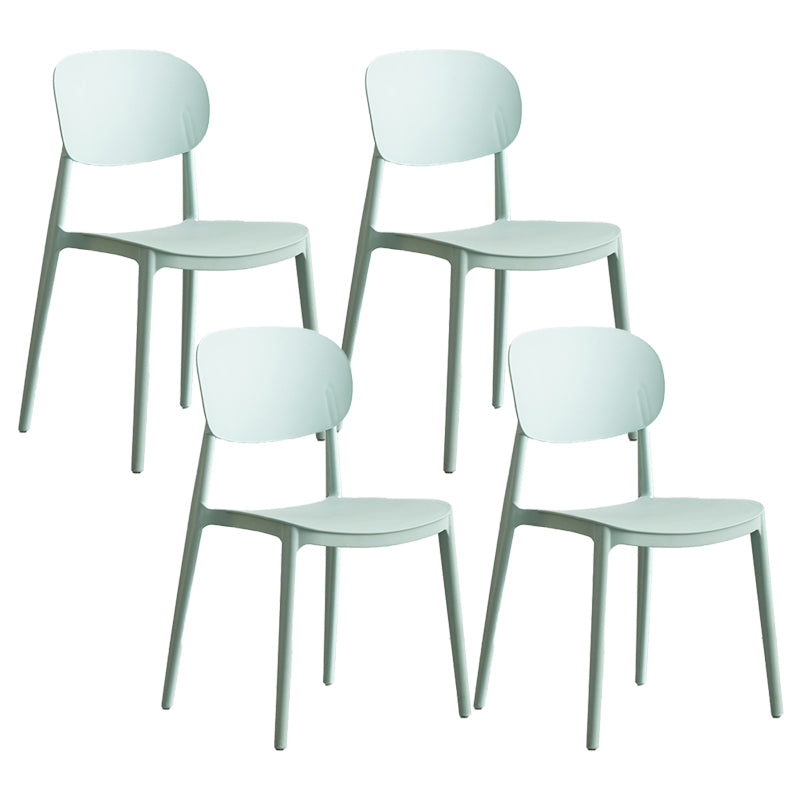 Plastic Scandinavian Armless Chair Open Back Indoor-Outdoor Chair