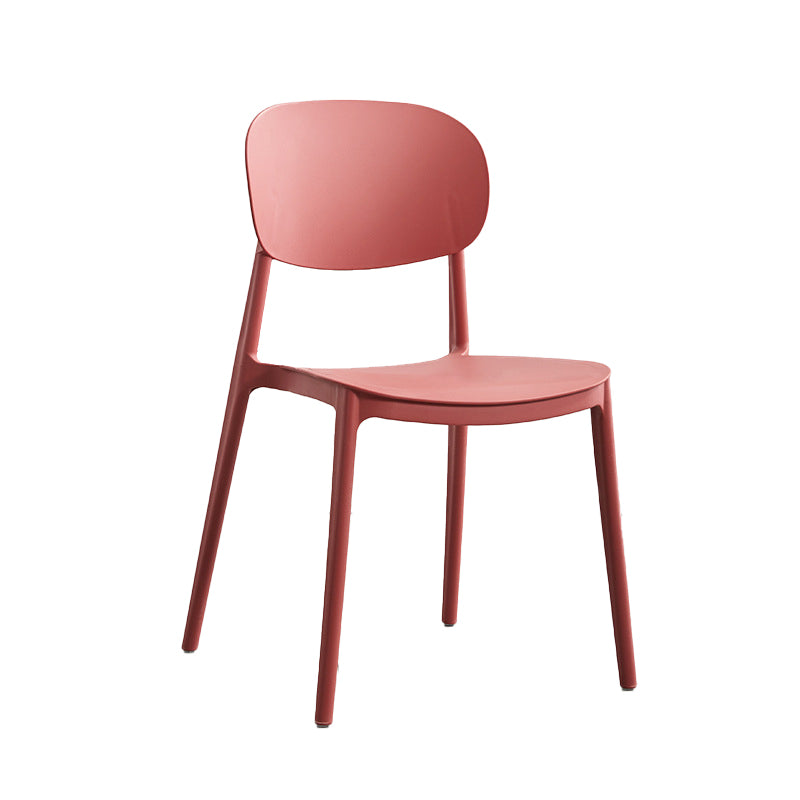 Plastic Scandinavian Armless Chair Open Back Indoor-Outdoor Chair