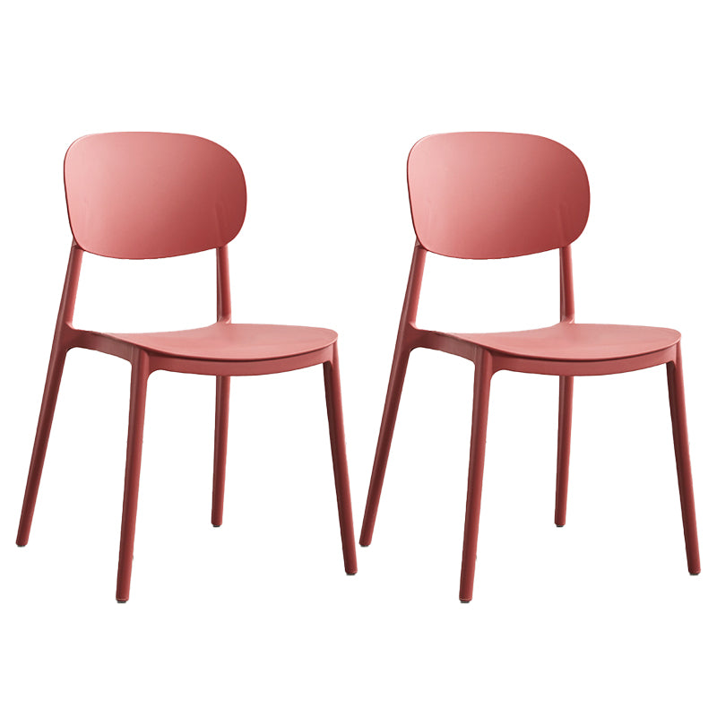 Plastic Scandinavian Armless Chair Open Back Indoor-Outdoor Chair