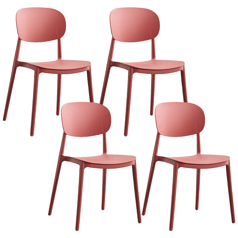 Plastic Scandinavian Armless Chair Open Back Indoor-Outdoor Chair