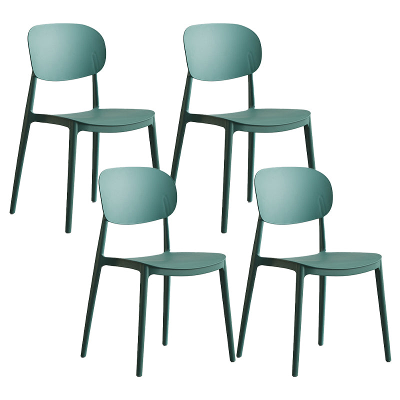 Plastic Scandinavian Armless Chair Open Back Indoor-Outdoor Chair