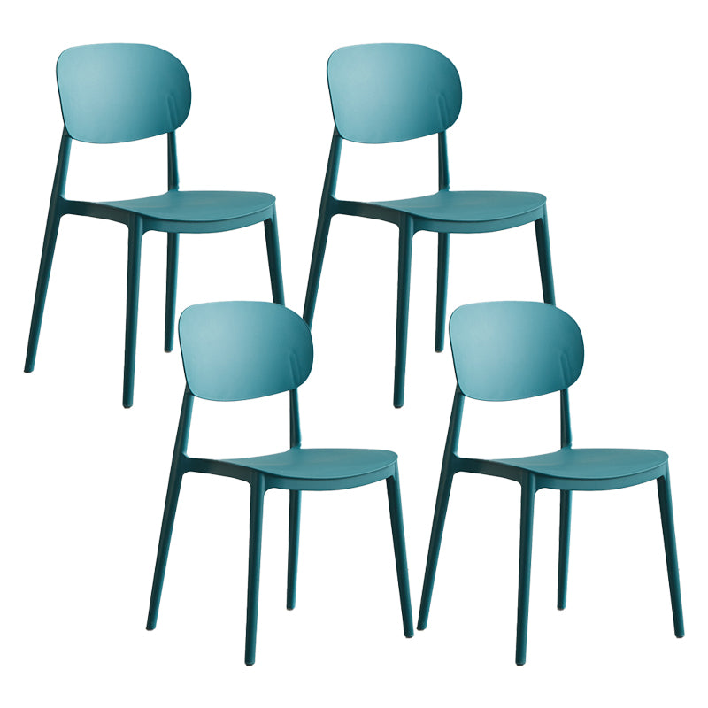 Plastic Scandinavian Armless Chair Open Back Indoor-Outdoor Chair