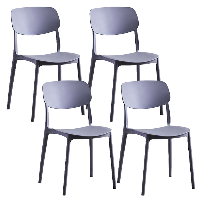 Plastic Contemporary Armless Chair Open Back Indoor-Outdoor Chair