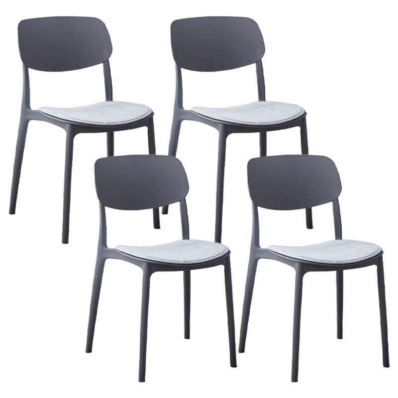 Plastic Contemporary Armless Chair Open Back Indoor-Outdoor Chair