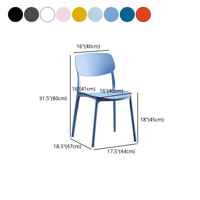 Plastic Contemporary Armless Chair Open Back Indoor-Outdoor Chair