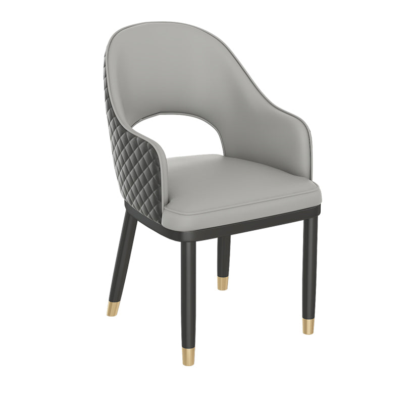 Modern Style Arm Chair Leather Open Back Indoor Dining Chair