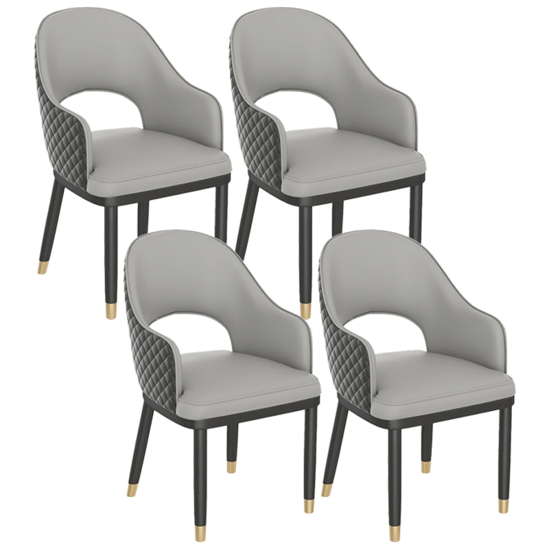 Modern Style Arm Chair Leather Open Back Indoor Dining Chair