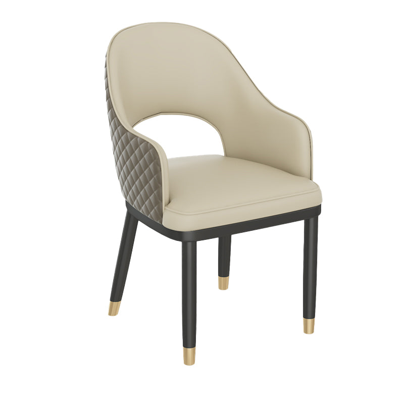 Modern Style Arm Chair Leather Open Back Indoor Dining Chair