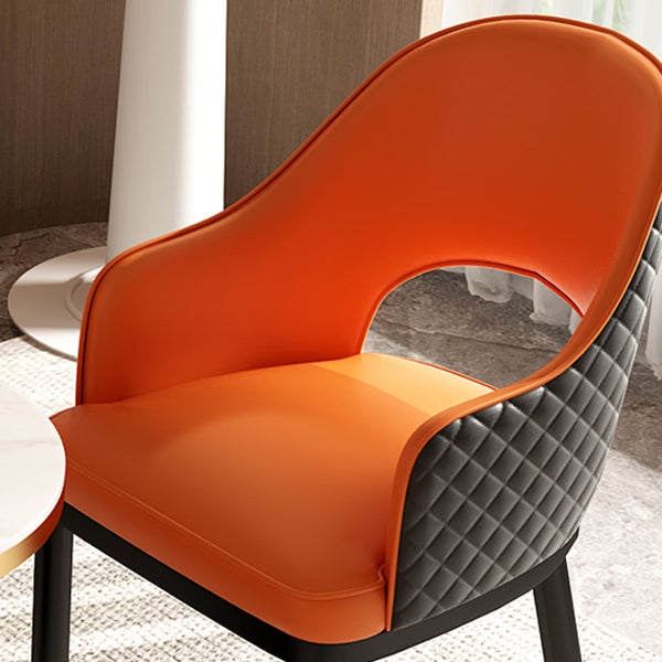 Modern Style Arm Chair Leather Open Back Indoor Dining Chair