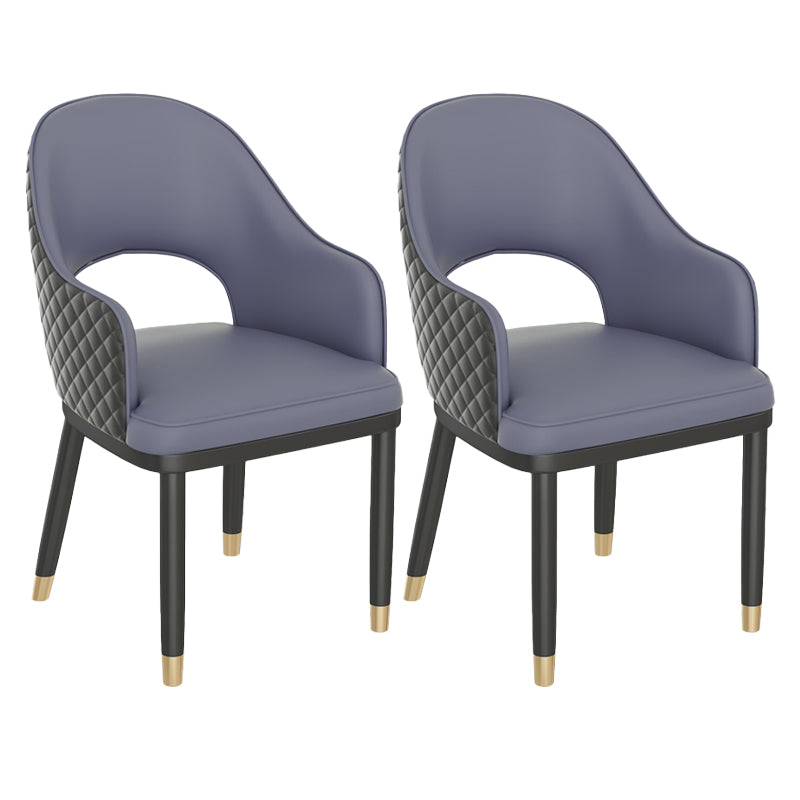 Modern Style Arm Chair Leather Open Back Indoor Dining Chair