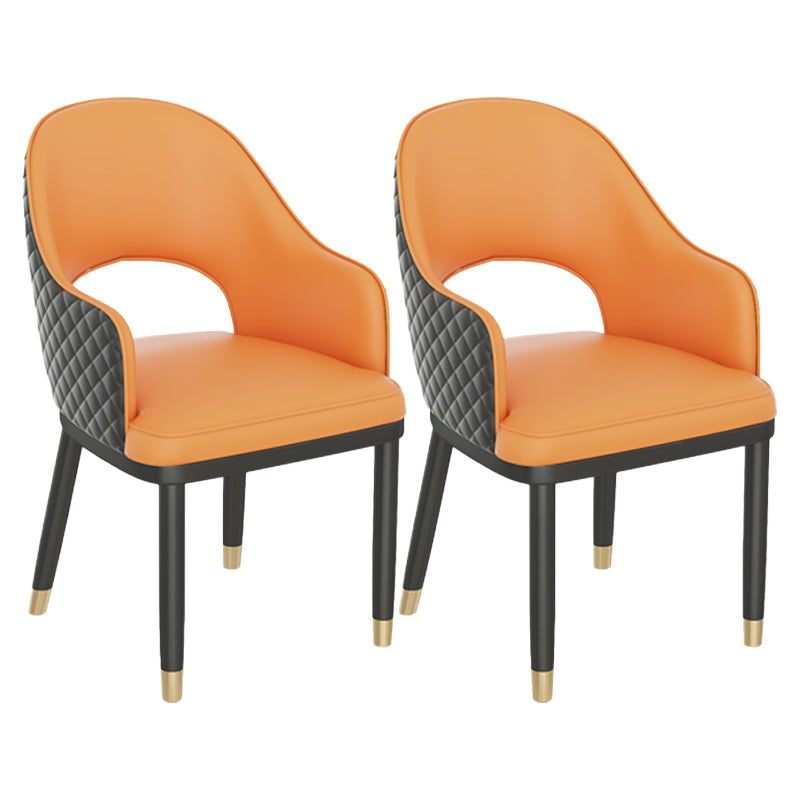 Modern Style Arm Chair Leather Open Back Indoor Dining Chair