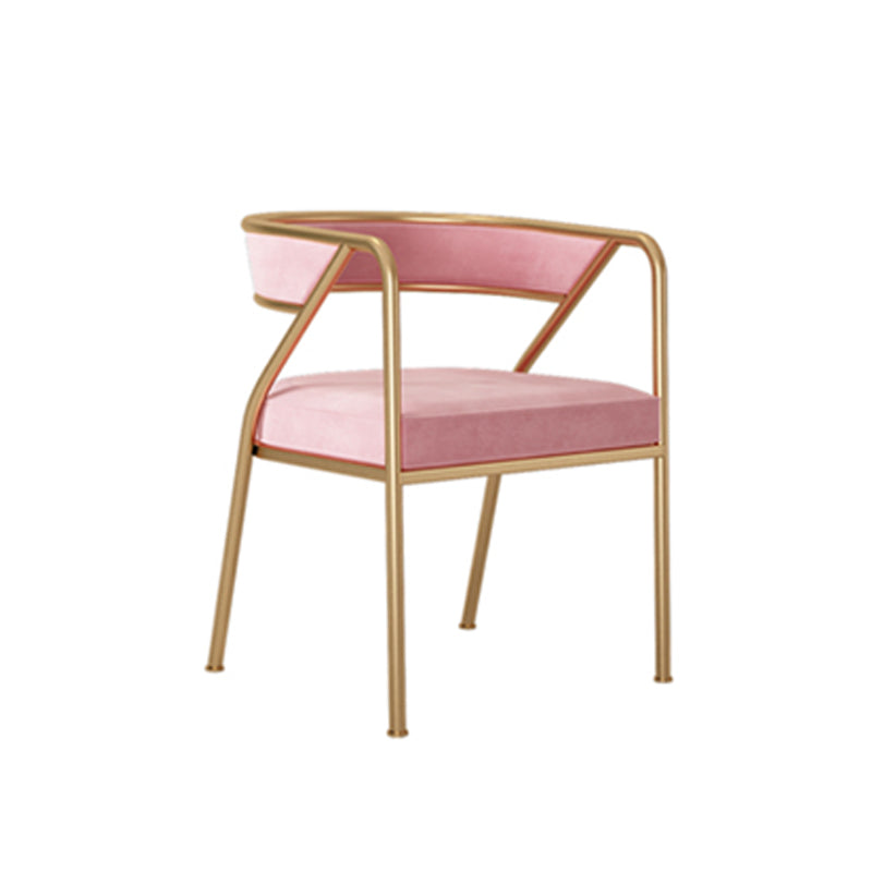 Glam Style Dining Arm Chair Upholstered Open Back Dining Chair