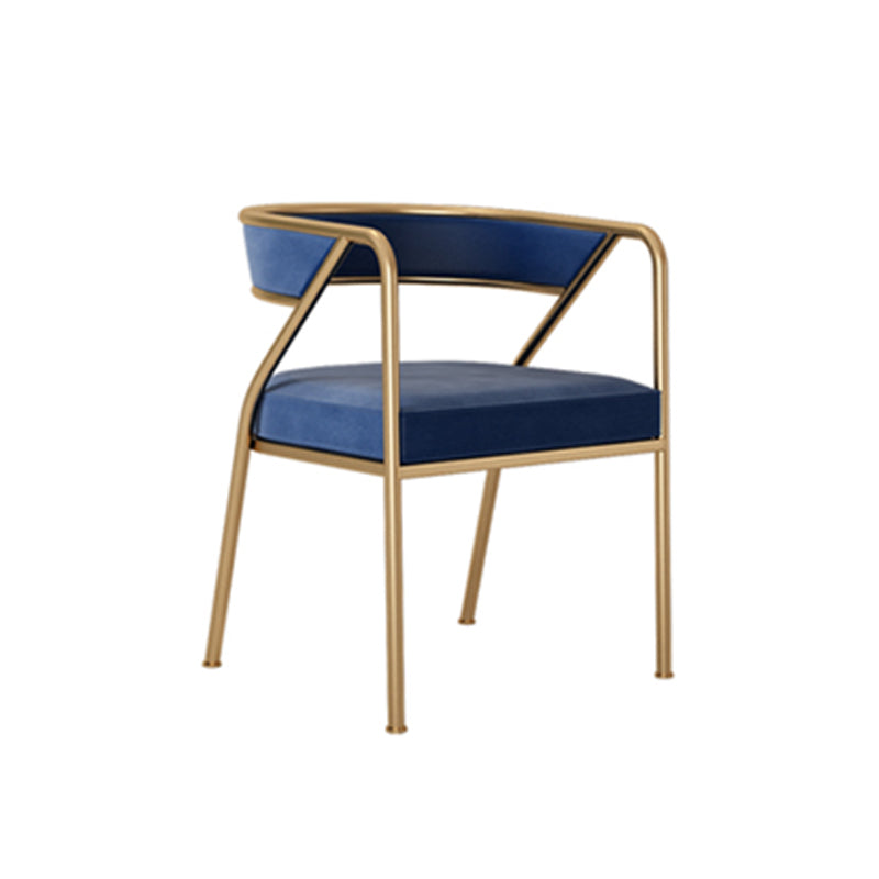 Glam Style Dining Arm Chair Upholstered Open Back Dining Chair