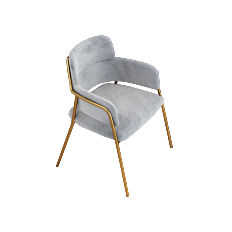 Glam Style Dining Arm Chair Upholstered Open Back Dining Chair for Indoor