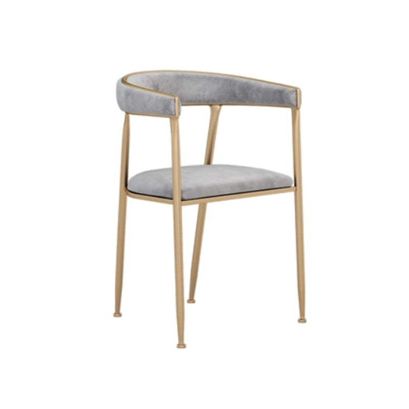 Glam Style Dining Arm Chair Upholstered Open Back Dining Chair for Indoor
