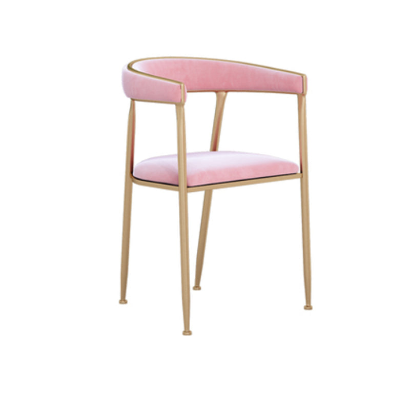 Glam Style Dining Arm Chair Upholstered Open Back Dining Chair for Indoor