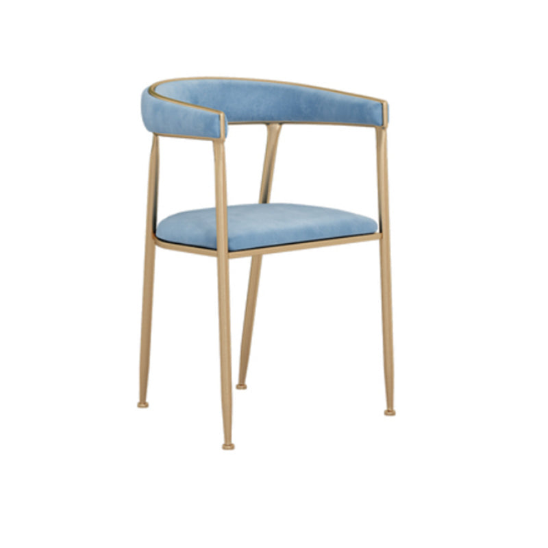 Glam Style Dining Arm Chair Upholstered Open Back Dining Chair for Indoor