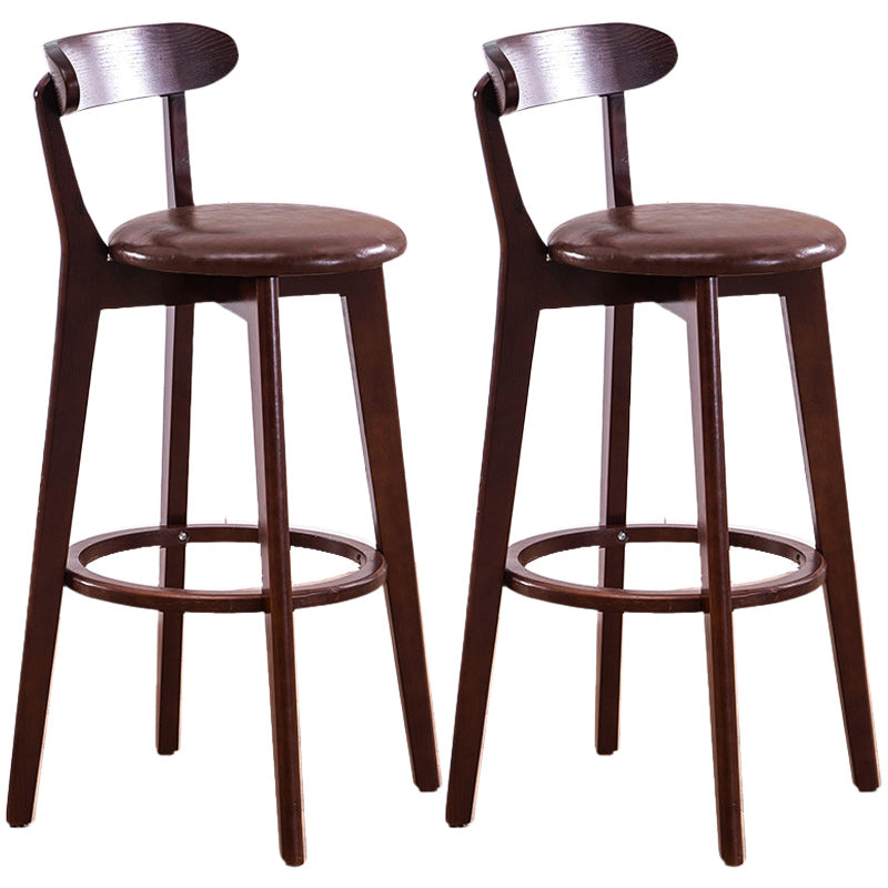 Scandinavian Dessert Shop Beech Stool Matte Finish Upholstered Bar Stools