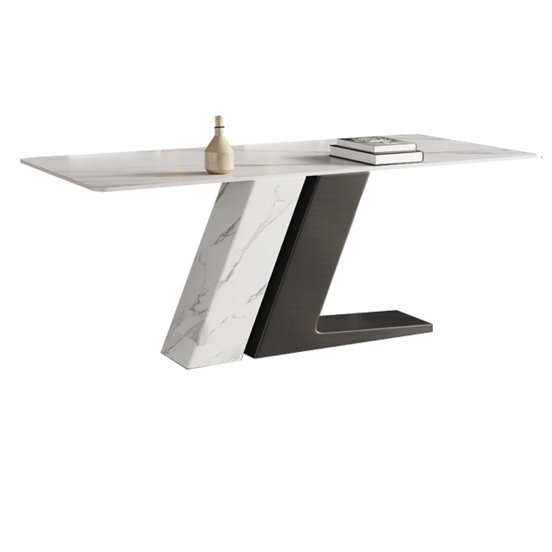 Modern Stainless Steel Dinette Set 1/2/5/7 Pieces Sintered Stone Top Dining Table Set