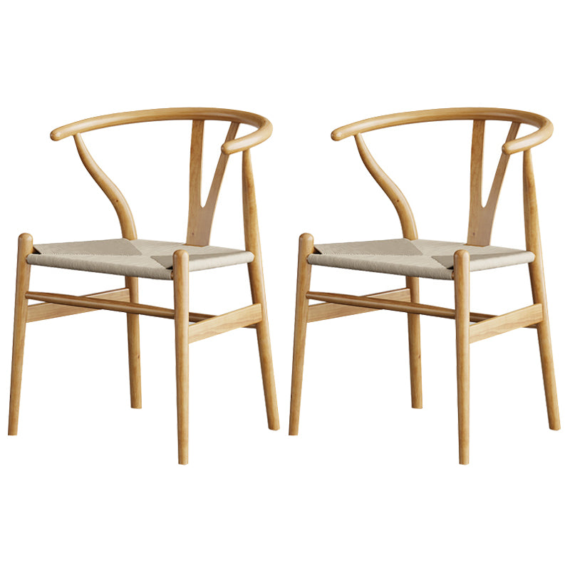 Modern Ash Wood Dinette Set 1/2/4 Pieces Rectangle Beige Dining Table Set