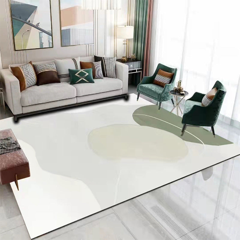 Grey Color Block Rug Polyester Nordic Rug Washable Rug for Drawing Room