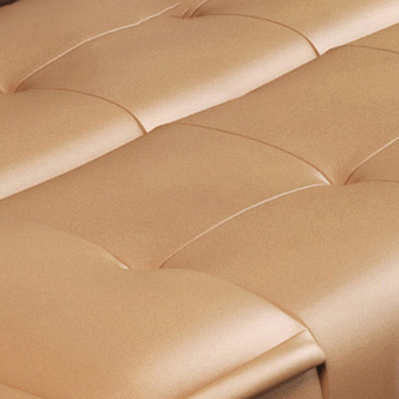 Armless Cotton Blend and Leather Convertible Contemporary Sofa Bed