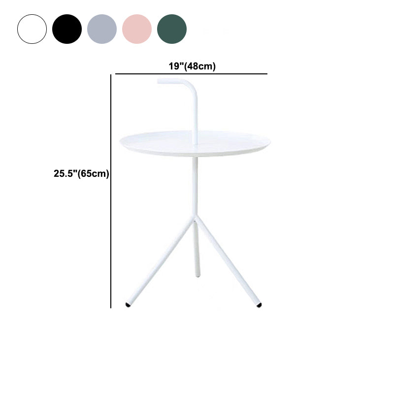 21.6"/25.5" Tall Metal Pedestal End Table Round Tray Top Side End Table
