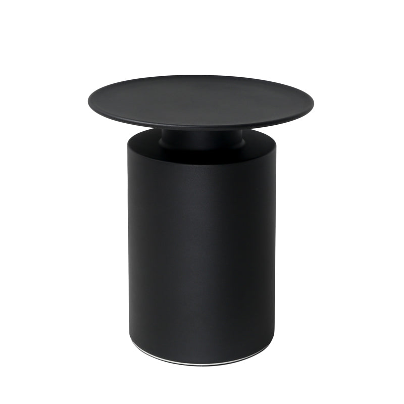 Metal Pedestal End Table Round Solid Color Side End Table for Living Room