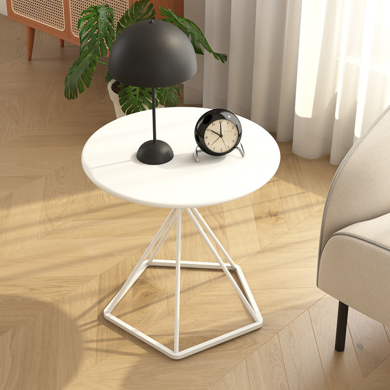 Metal Frame End Table Solid Color Round Side End Table for Living Room