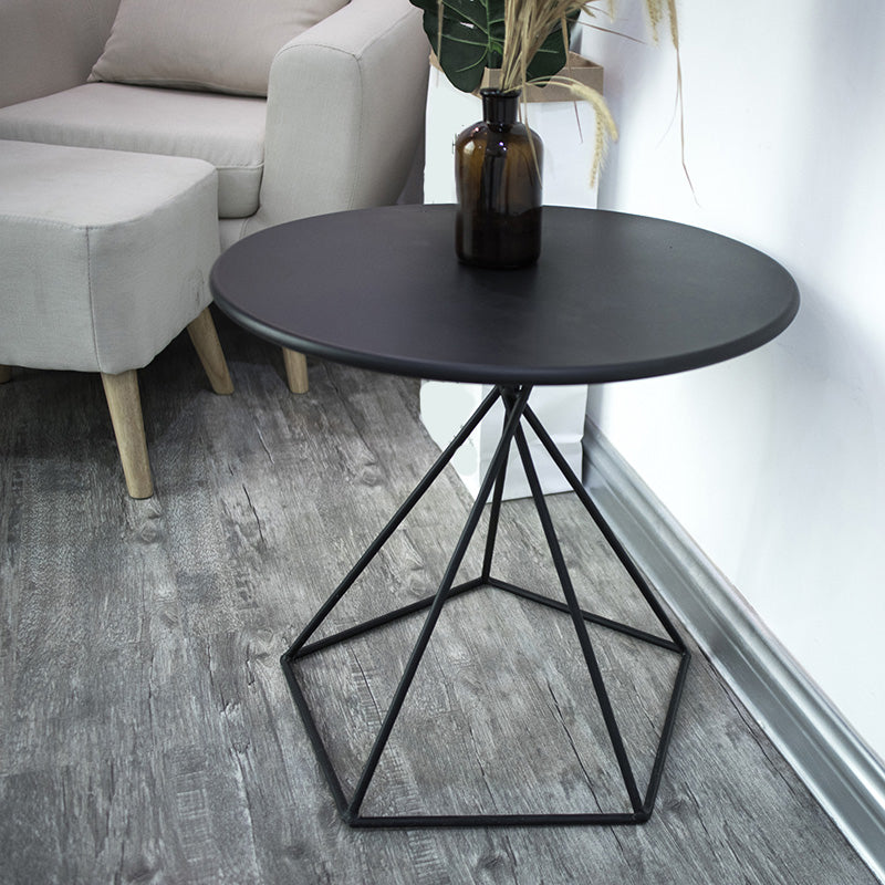 Metal Frame End Table Solid Color Round Side End Table for Living Room