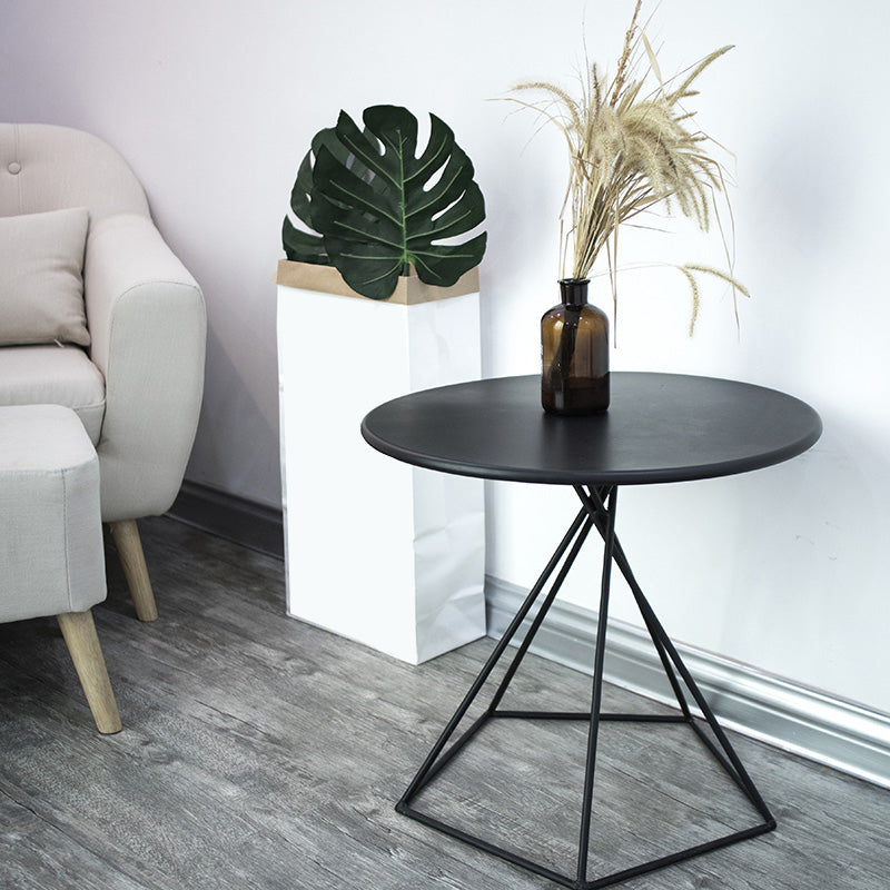 Metal Frame End Table Solid Color Round Side End Table for Living Room