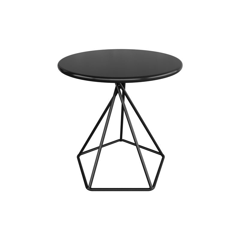 Metal Frame End Table Solid Color Round Side End Table for Living Room