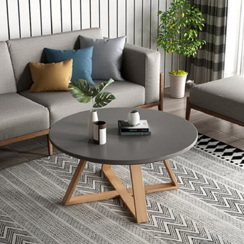 Nordic Style Cocktail Table Multi-color Selection Solid Wood Material Round Coffee Table