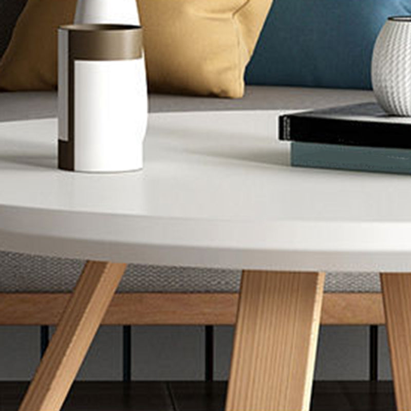 Nordic Style Cocktail Table Multi-color Selection Solid Wood Material Round Coffee Table