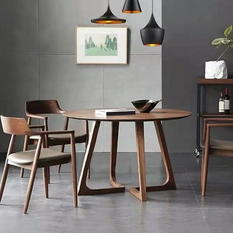 Modernism Single Wood Sled Legs Coffee Table Round Cocktail Table
