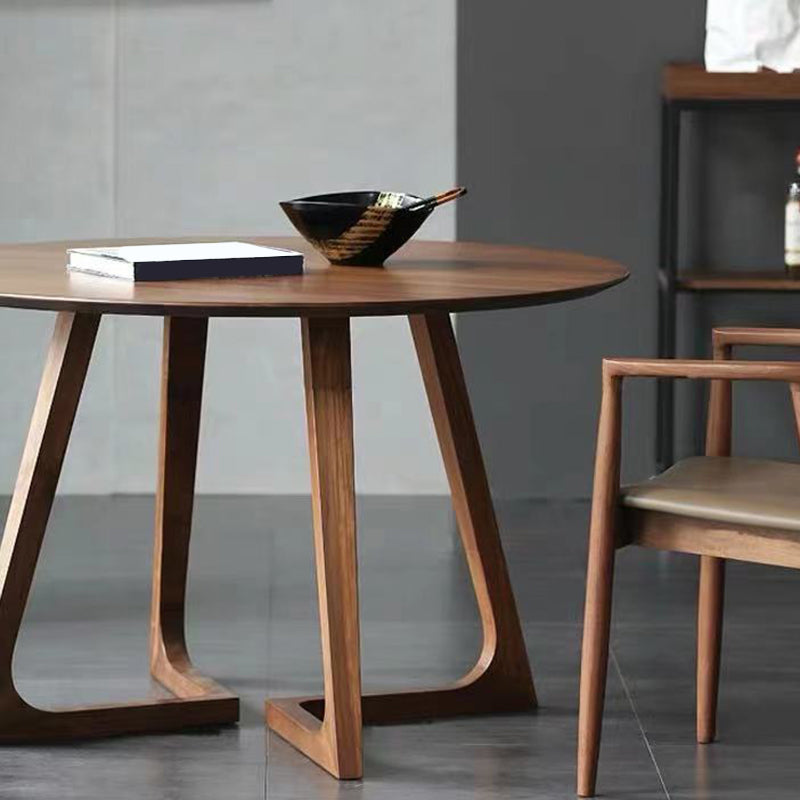 Modernism Single Wood Sled Legs Coffee Table Round Cocktail Table