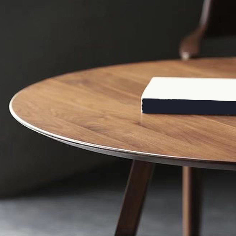 Modernism Single Wood Sled Legs Coffee Table Round Cocktail Table