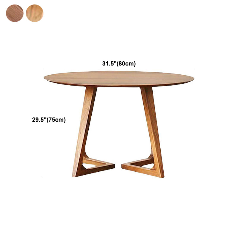 Modernism Single Wood Sled Legs Coffee Table Round Cocktail Table
