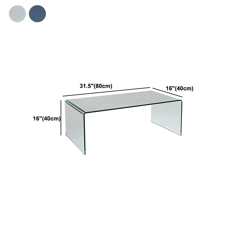 Sled Single Coffee Table Glass Modern Black/White Open Shelf Cocktail Table