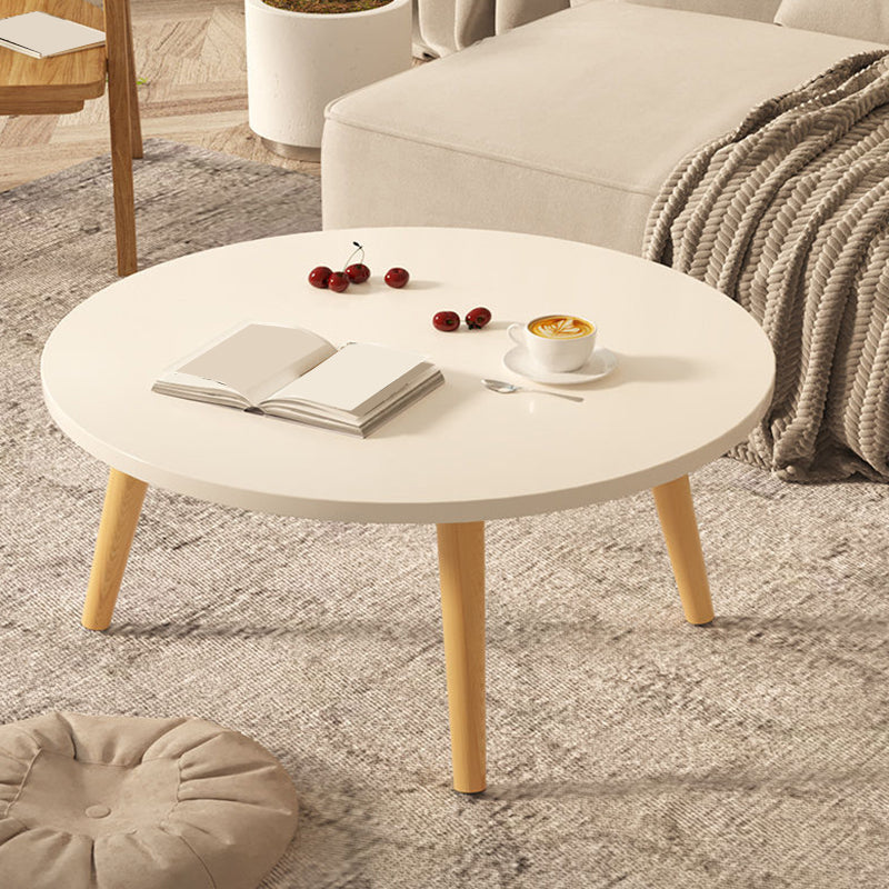 3 Legs 1 Single Coffee Table with Wood Accents Modern Round Cocktail Table